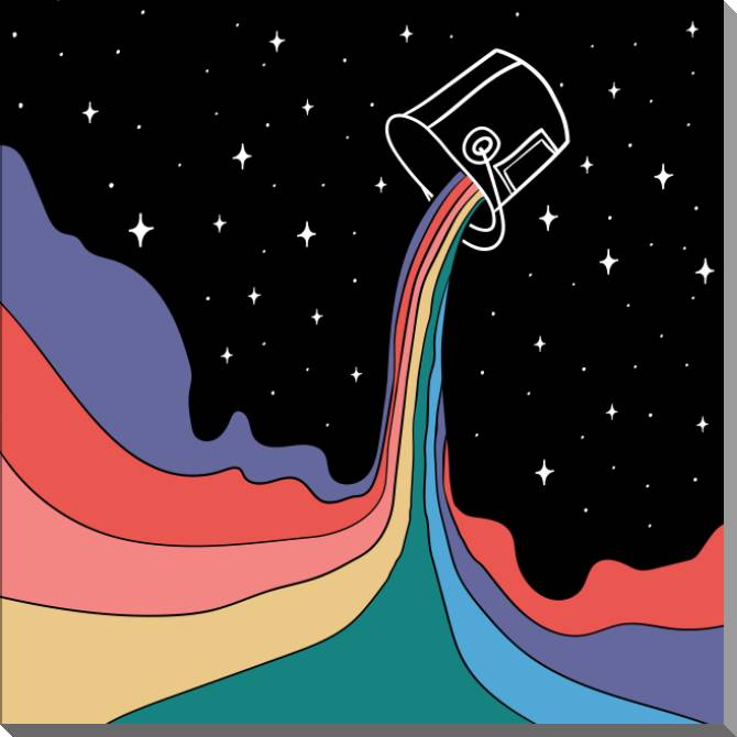 Картины на пластике, пеноркартоне Colorful cosmos