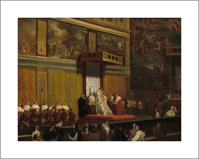 Купить и печать на заказ Картины, фото с паспарту Папа Пий VII в Сикстинской капелле