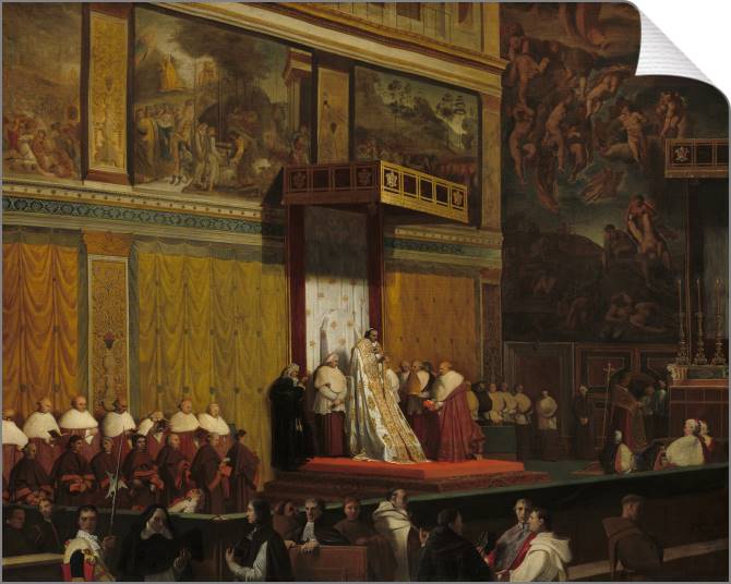 Paintings on canvas Pope Pius VII in the Sistine chapel (Jean-Auguste-Dominique Ingres)