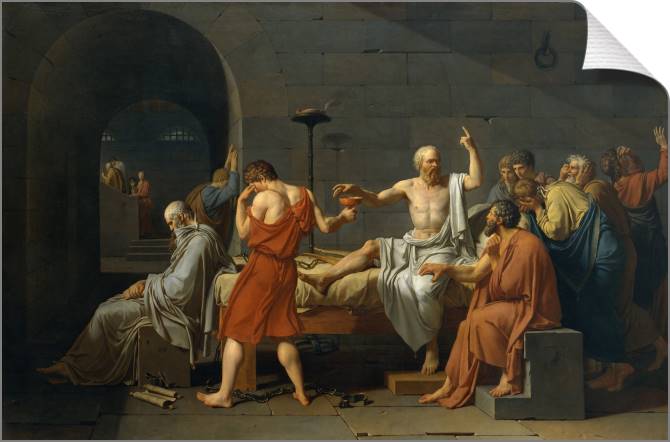 Купить и печать на заказ Картины на холсте Смерть Сократа