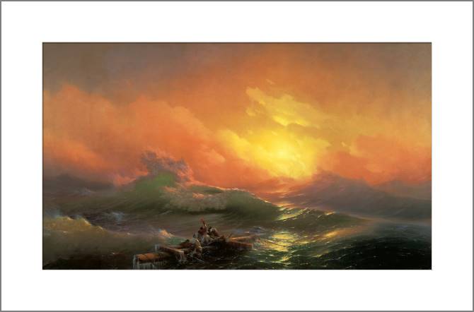 Купить и печать на заказ Картины, фото с паспарту Девятый вал