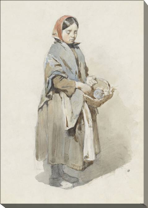 Картины на холсте Girl with shawl and basket (Anton Mauve)