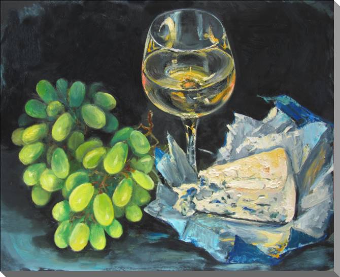 Купить и печать на заказ Картины на пластике, пеноркартоне Вино и закуски