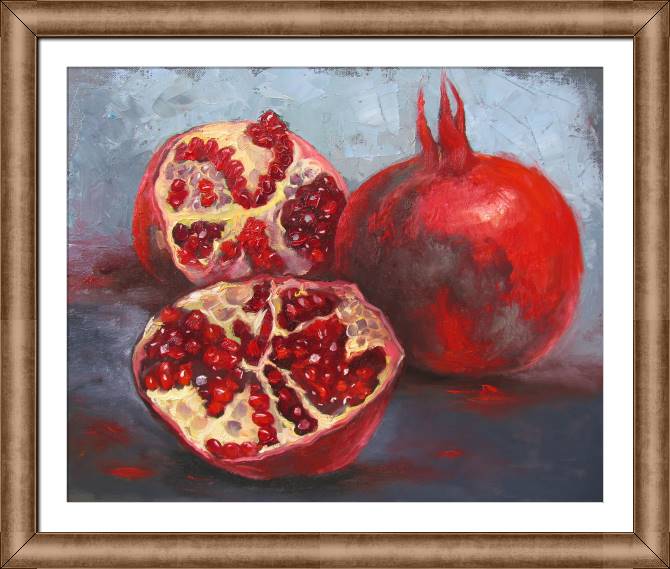 Купить и печать на заказ Картины в рамке, багете Разрезанный гранат
