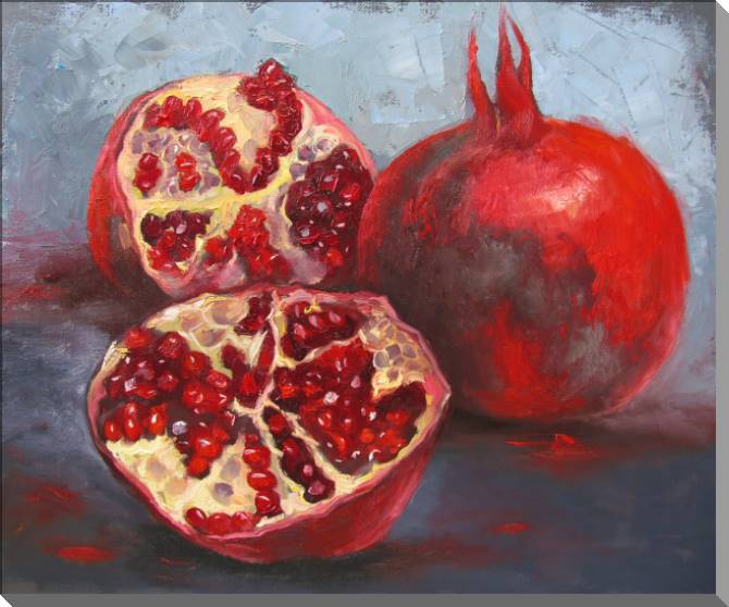 Купить и печать на заказ Картины на пластике, пеноркартоне Разрезанный гранат