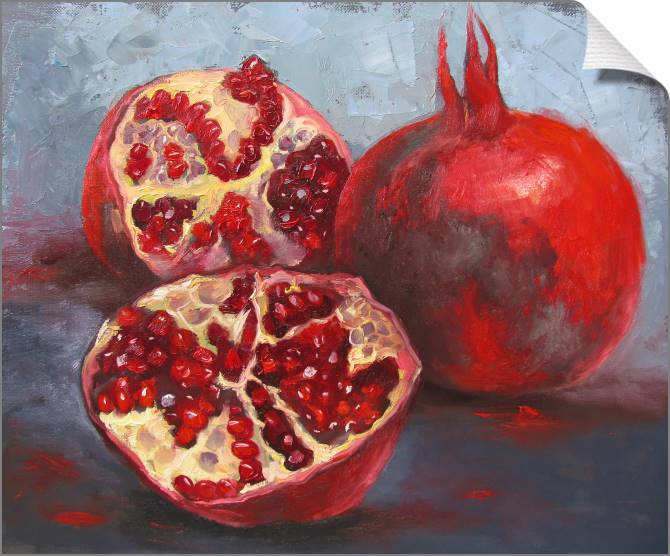 Купить и печать на заказ Картины на холсте Разрезанный гранат