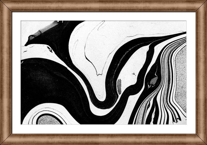 Купить и печать на заказ Картины в рамке, багете Черно-белые разводы