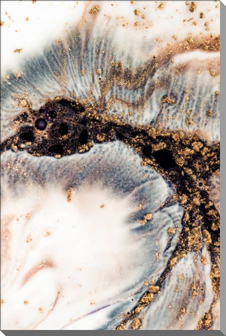 Купить и печать на заказ Картины на пластике, пеноркартоне Разводы белые с золотом