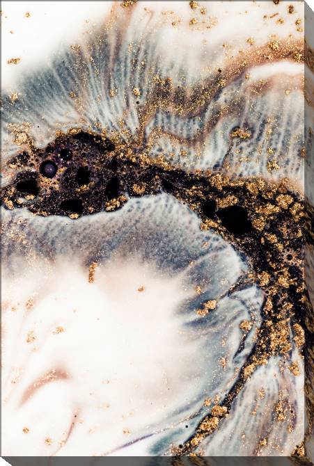 Paintings on canvas Stains white with gold