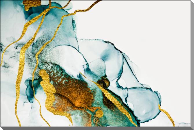 Купить и печать на заказ Картины на пластике, пеноркартоне Прозрачная абстракция с золотом