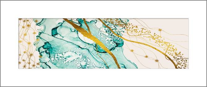 Paintings, photos from Passepartout Turquoise abstraction of gold