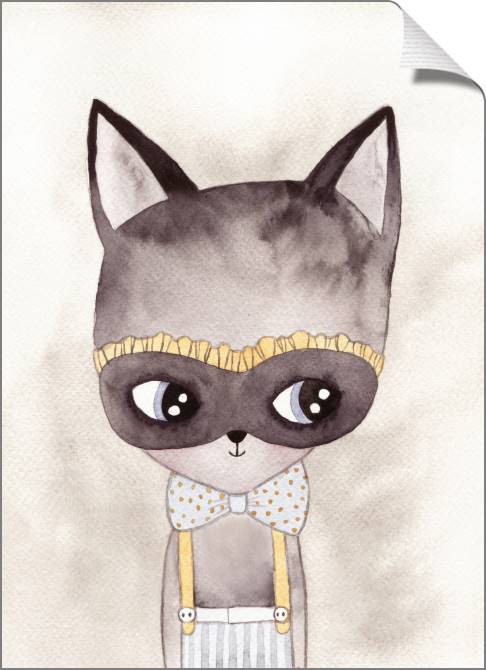 Купить и печать на заказ Картины на холсте Котик в карнавальной маске