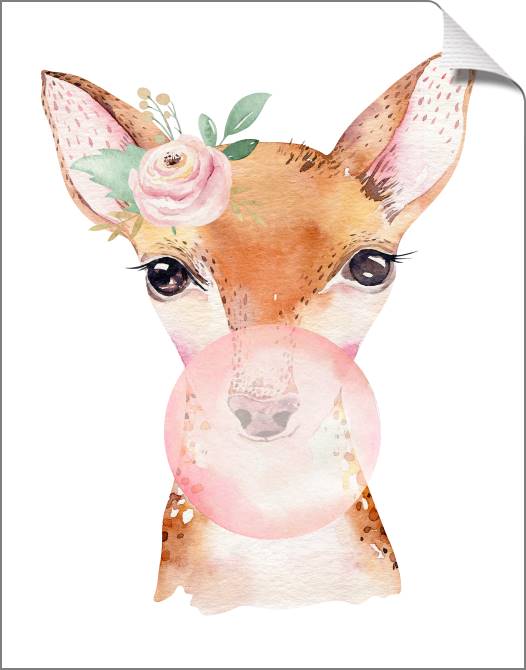 Купить и печать на заказ Картины на холсте Олененок акварель