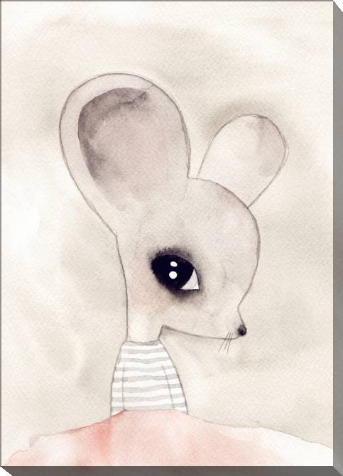 Paintings on canvas Mouse in vest watercolour