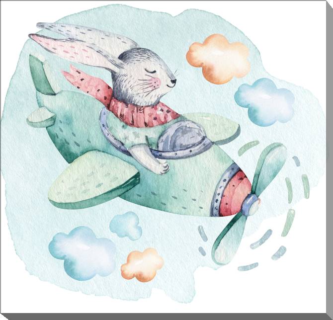 Картины на холсте Bunny on the plane