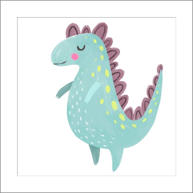 Купить и печать на заказ Картины, фото с паспарту Динозаврик