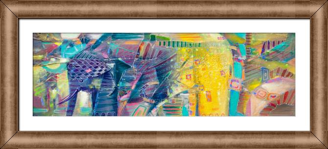 Купить и печать на заказ Картины в рамке, багете Индийские слоны