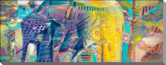 Купить и печать на заказ Картины на пластике, пеноркартоне Индийские слоны