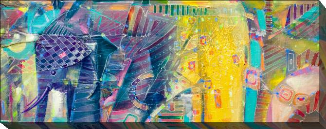 Картины на холсте Indian elephants