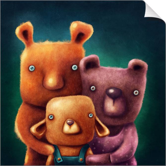 Купить и печать на заказ Картины на холсте Три медведя