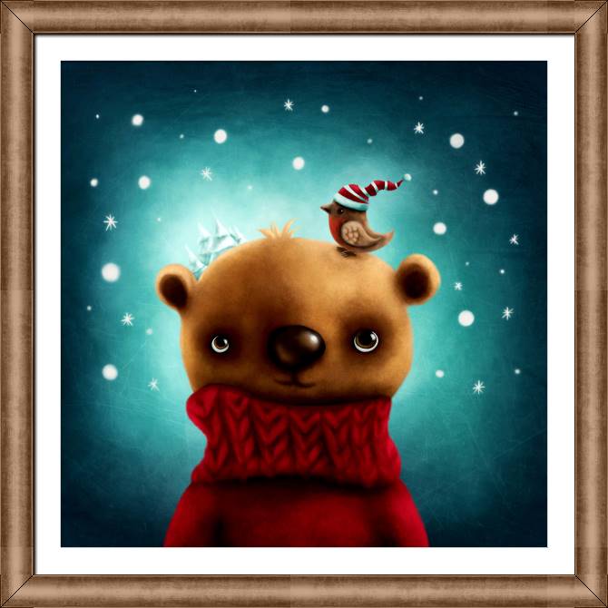 Купить и печать на заказ Картины в рамке, багете Милый мишка
