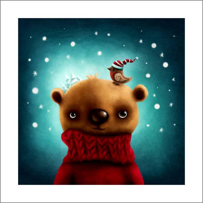 Купить и печать на заказ Картины, фото с паспарту Милый мишка