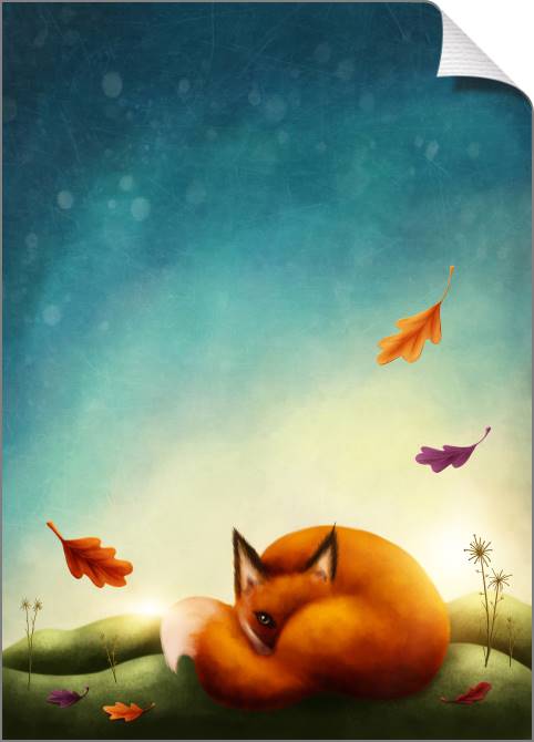 Купить и печать на заказ Картины на холсте Лисичка и осень