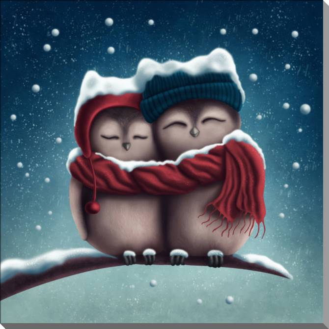 Купить и печать на заказ Картины на пластике, пеноркартоне Две совы