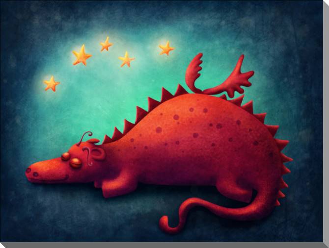 Купить и печать на заказ Картины на пластике, пеноркартоне Красный дракончик