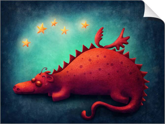 Купить и печать на заказ Картины на холсте Красный дракончик