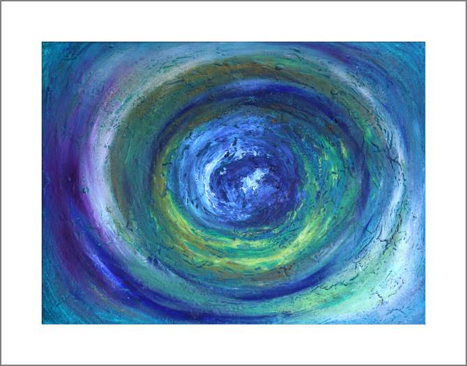 Картины, фото с паспарту Blue-green circles