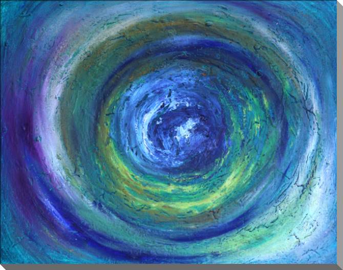 Купить и печать на заказ Картины на пластике, пеноркартоне Сине-зеленые круги