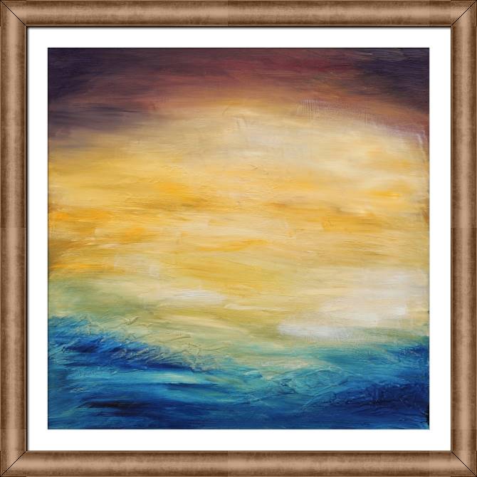 Купить и печать на заказ Картины в рамке, багете Абстракция закат над океаном