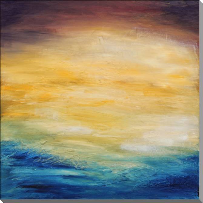 Картины на пластике, пеноркартоне Abstract sunset over the ocean