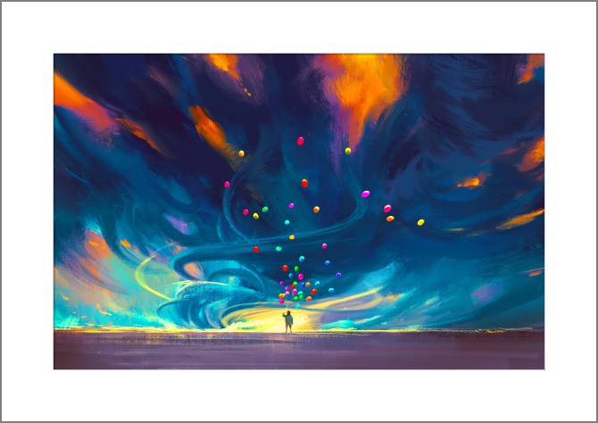 Купить и печать на заказ Картины, фото с паспарту Разноцветные фантазии