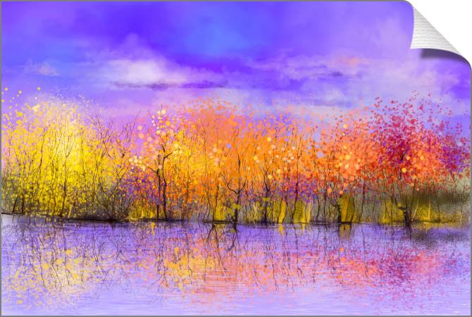 Картины на холсте Autumn forest background