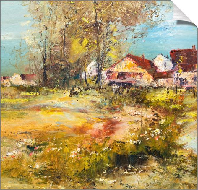 Paintings on canvas Landscape with a village