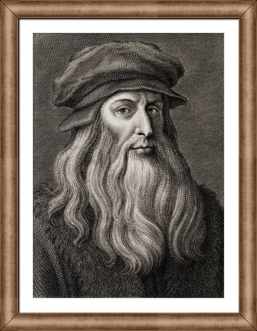 Купить и печать на заказ Картины в рамке, багете Гравюра Леонардо да Винчи