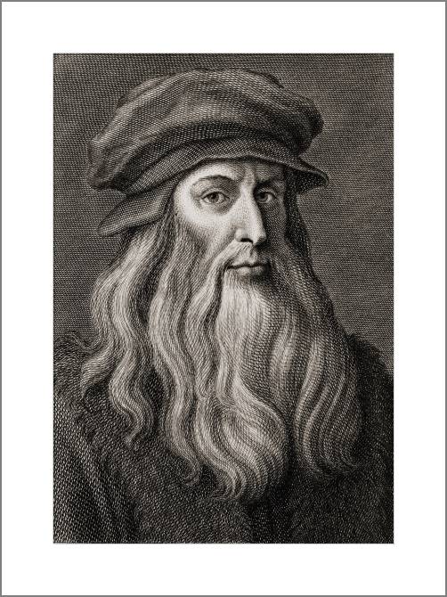 Купить и печать на заказ Картины, фото с паспарту Гравюра Леонардо да Винчи