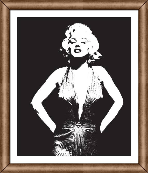 Купить и печать на заказ Репродукции картин Мэрилин Монро черно-белый арт