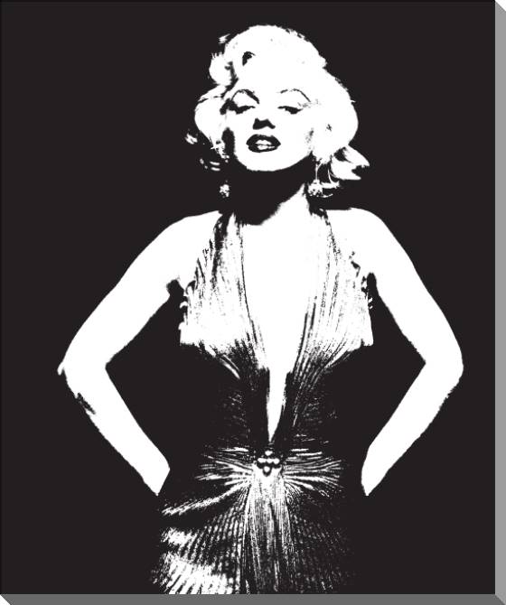 Картины на пластике, пеноркартоне Marilyn Monroe black and white art