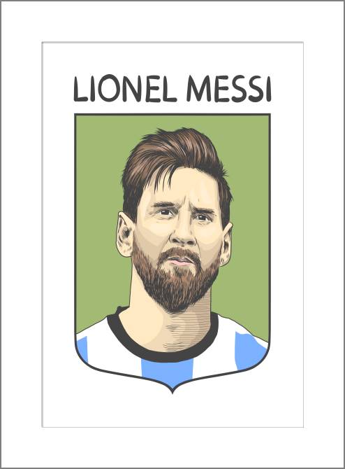 Картины, фото с паспарту Lionel Messi