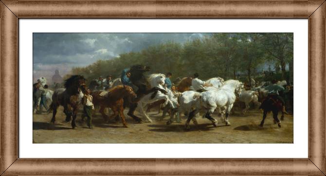 Купить и печать на заказ Картины в рамке, багете Ярмарка лошадей