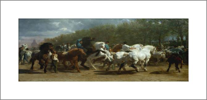 Купить и печать на заказ Картины, фото с паспарту Ярмарка лошадей