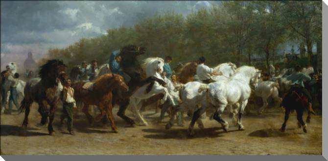 Paintings on plastic, foam cardboard The horse fair (Rosa Bonheur)