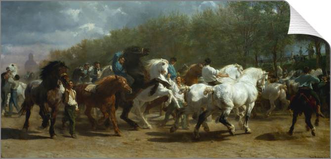 Купить и печать на заказ Картины на холсте Ярмарка лошадей