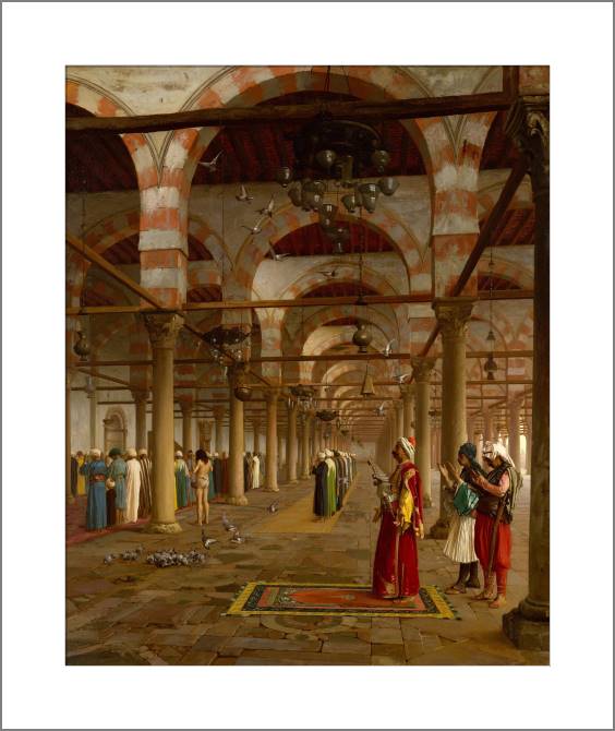 Купить и печать на заказ Картины, фото с паспарту Молитва в мечети