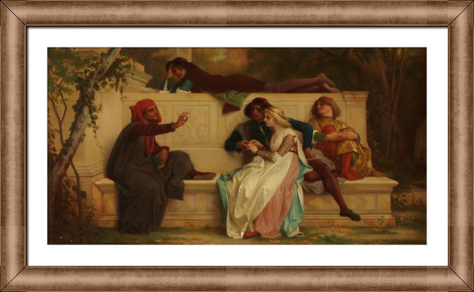 Купить и печать на заказ Картины в рамке, багете Флорентийский поэт (Александр Кабанель)