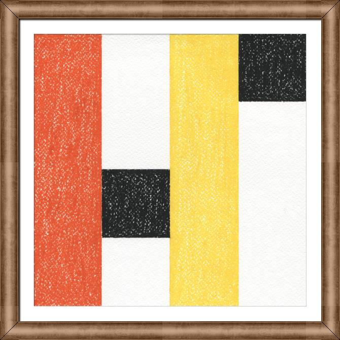 Купить и печать на заказ Картины в рамке, багете Абстракция в минимализме с черными квадратами