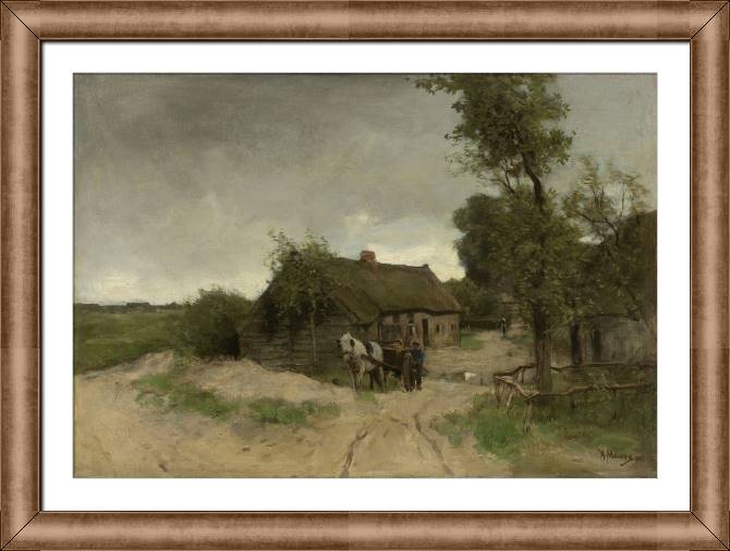 Купить и печать на заказ Картины в рамке, багете Дом на грязной улице